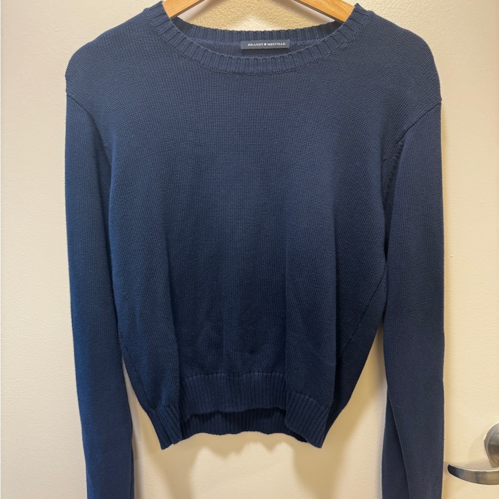 Brandy Melville Dark Blue Crew Neck Sweater